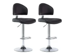 Banco*vidaxl Bancos de bar 2 pcs couro artificial Preto