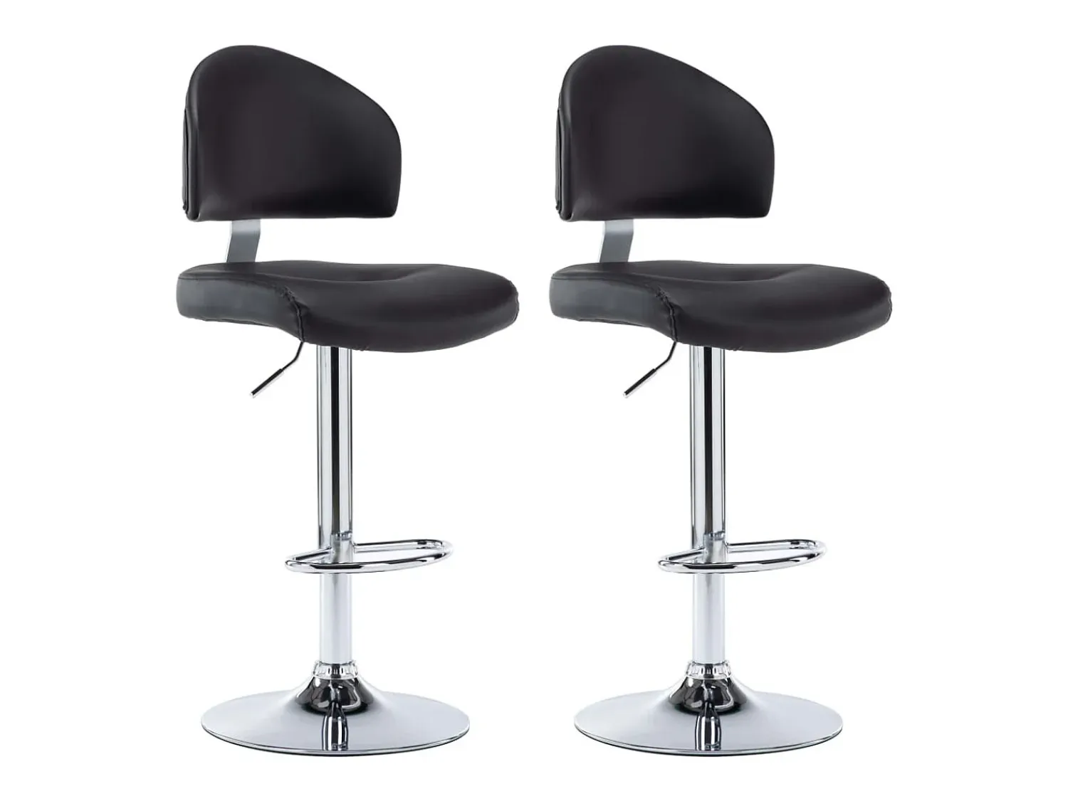 Banco*vidaxl Bancos de bar 2 pcs couro artificial Preto