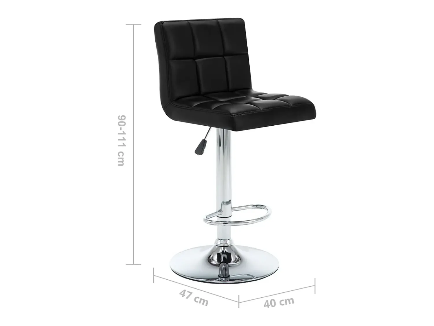 Banco|vidaxl Bancos de bar 2 pcs couro artificial Preto