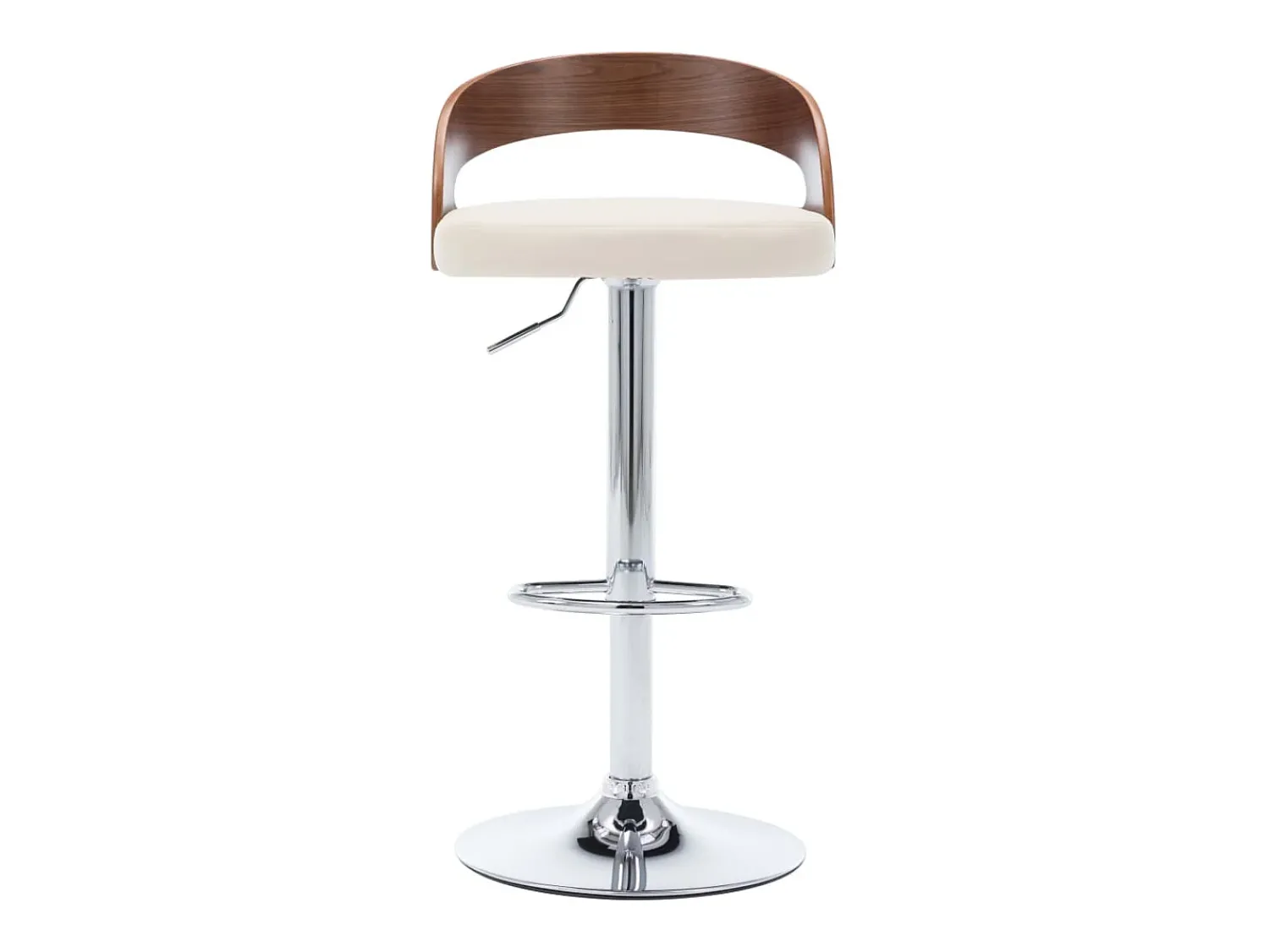 Clearance vidaxl Bancos de bar 2 pcs couro artificial e madeira curvada Creme