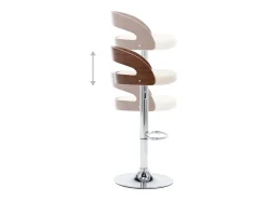 Clearance vidaxl Bancos de bar 2 pcs couro artificial e madeira curvada Creme