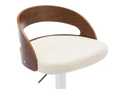 Clearance vidaxl Bancos de bar 2 pcs couro artificial e madeira curvada Creme