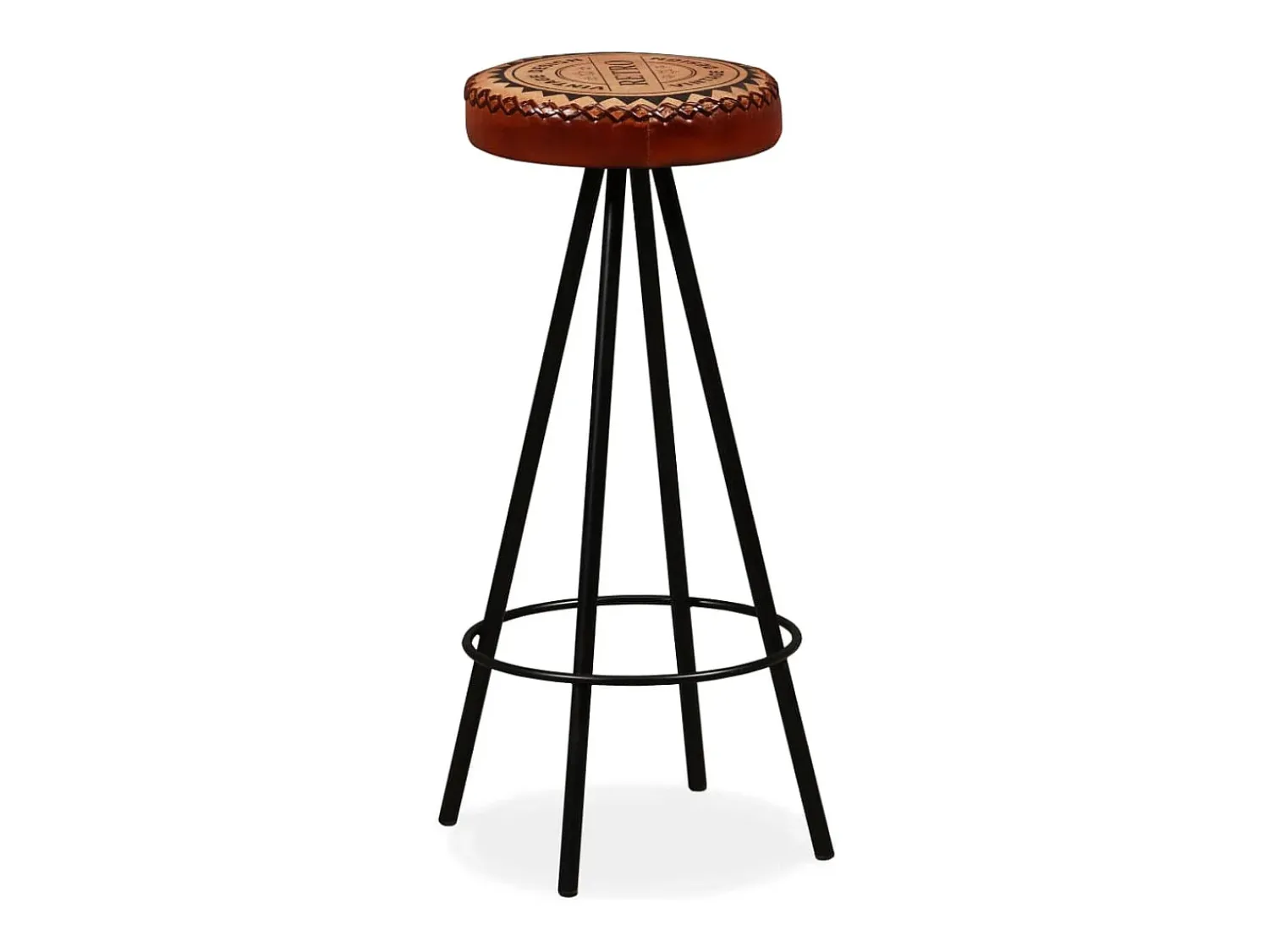 Hot vidaxl Bancos de bar 2 pcs couro genuíno Castanho