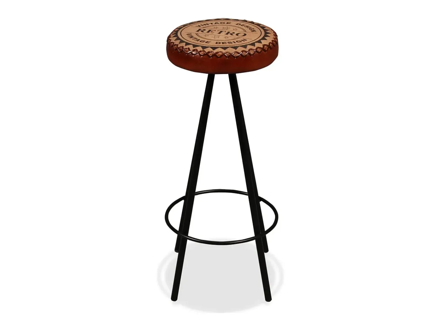 Hot vidaxl Bancos de bar 2 pcs couro genuíno Castanho