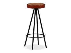 Hot vidaxl Bancos de bar 2 pcs couro genuíno Castanho
