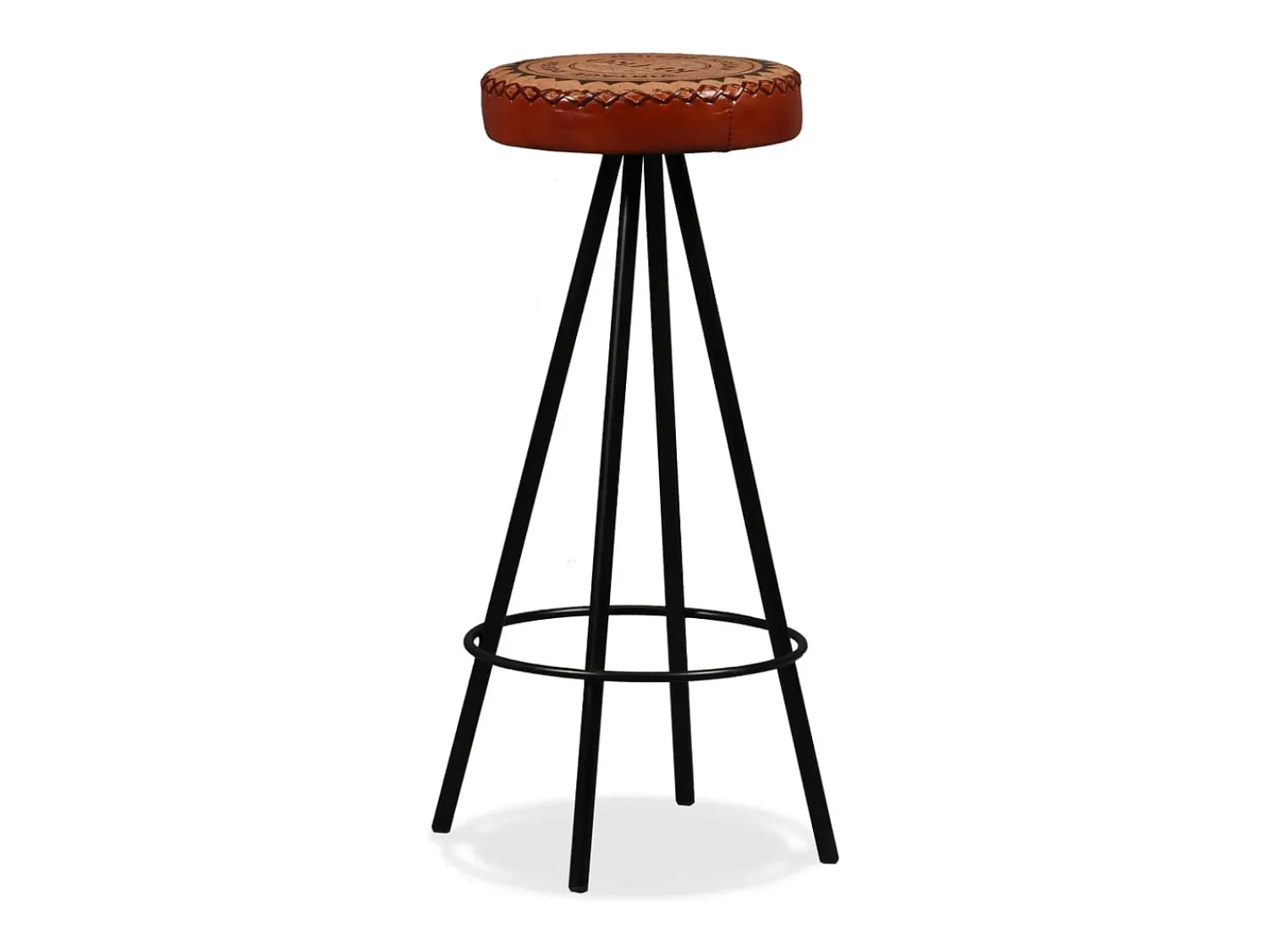 Hot vidaxl Bancos de bar 2 pcs couro genuíno Castanho