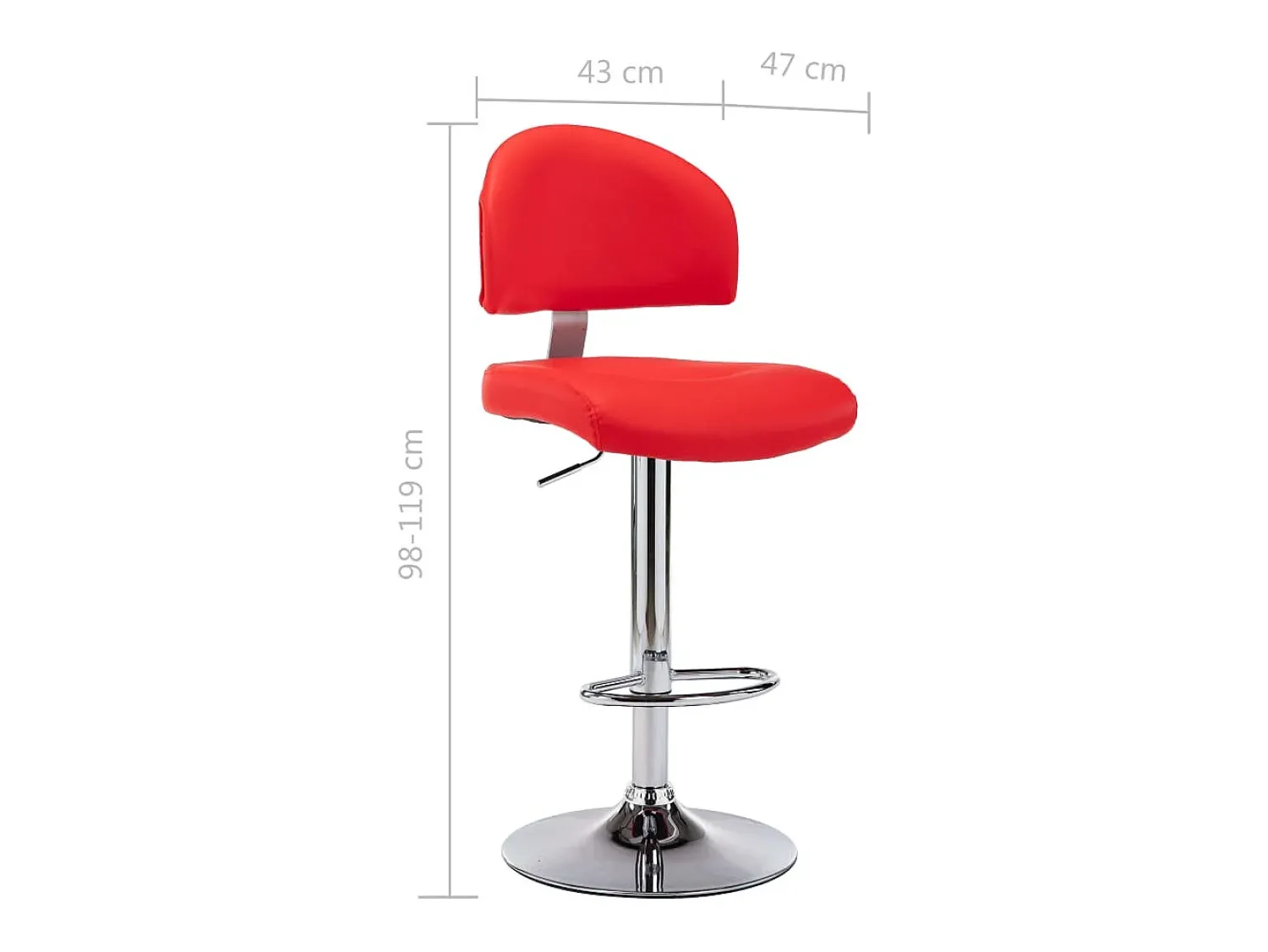 vidaxl Bancos de bar 2 pcs couro artificial Vermelho