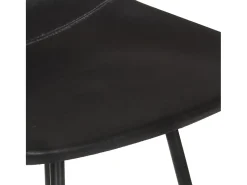 Banco*vidaxl Bancos de bar 2 pcs couro genuíno Preto
