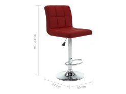 Banco*vidaxl Bancos de bar 2 pcs couro artificial tinto Vermelho