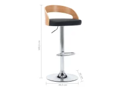 Banco|vidaxl Bancos de bar 2 pcs couro artificial e madeira curvada Preto