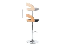 Banco|vidaxl Bancos de bar 2 pcs couro artificial e madeira curvada Preto