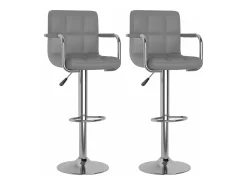 Banco| Bancos de bar 2 pcs couro artificial PT359862 Cinzento