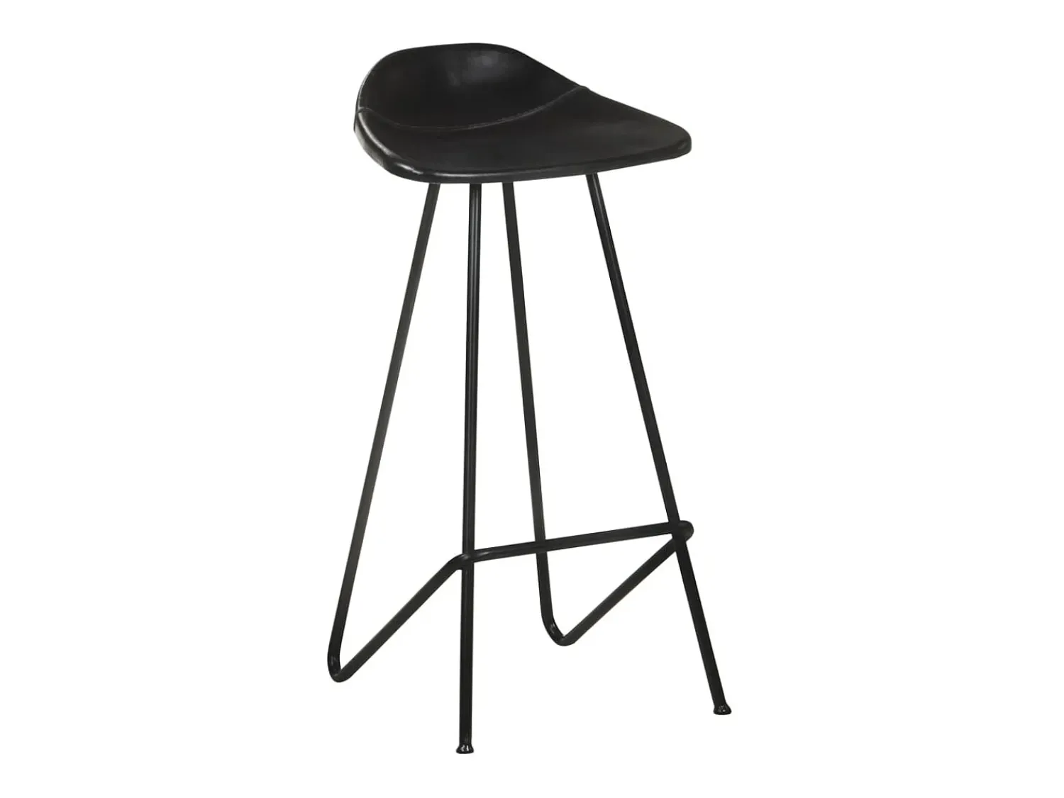 Banco|vidaxl Bancos de bar 4 pcs couro genuíno Preto