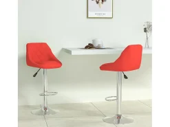 Banco|vidaxl Bancos de bar 2 pcs couro artificial Vermelho