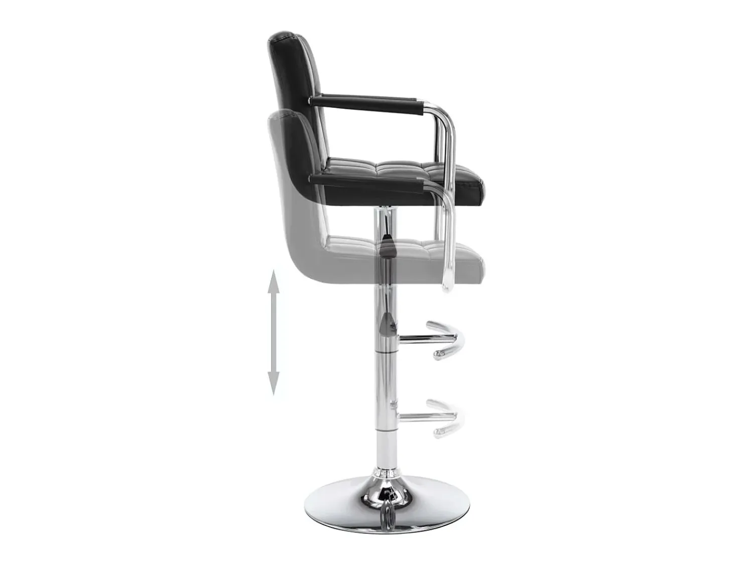 Banco|vidaxl Bancos de bar 2 pcs couro artificial Preto