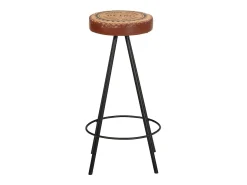 Banco|vidaxl Bancos de bar 4 pcs couro genuíno Castanho