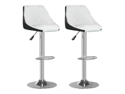 Outlet vidaxl Bancos de bar 2 pcs couro artificial branco e Preto