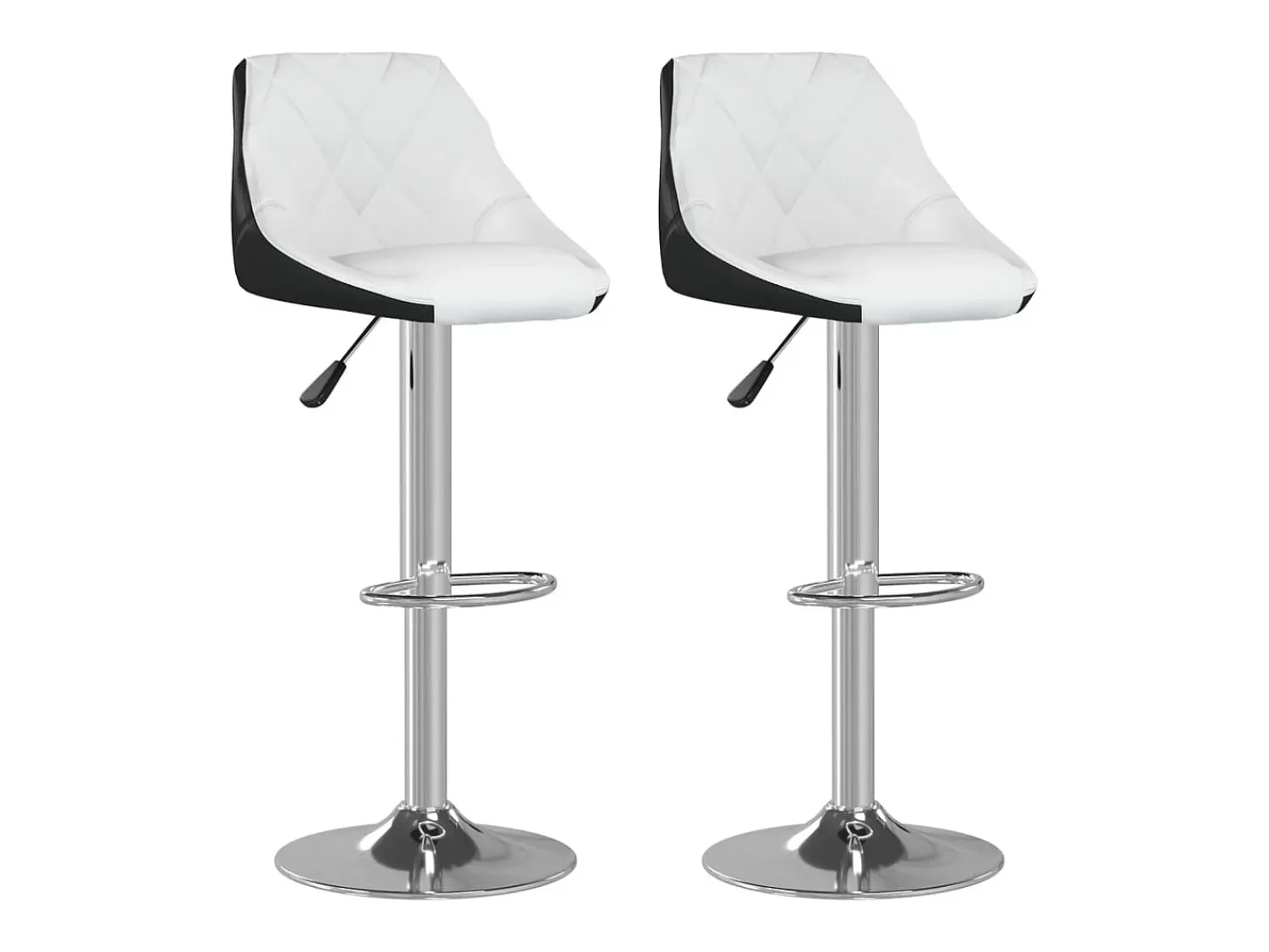 Outlet vidaxl Bancos de bar 2 pcs couro artificial branco e Preto