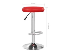 Banco*vidaxl Bancos de bar 2 pcs couro artificial Vermelho