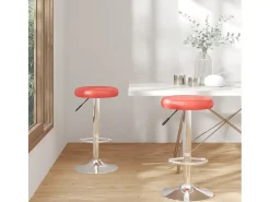 Banco*vidaxl Bancos de bar 2 pcs couro artificial Vermelho