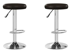 Banco*vidaxl Bancos de bar 2 pcs couro artificial Castanho