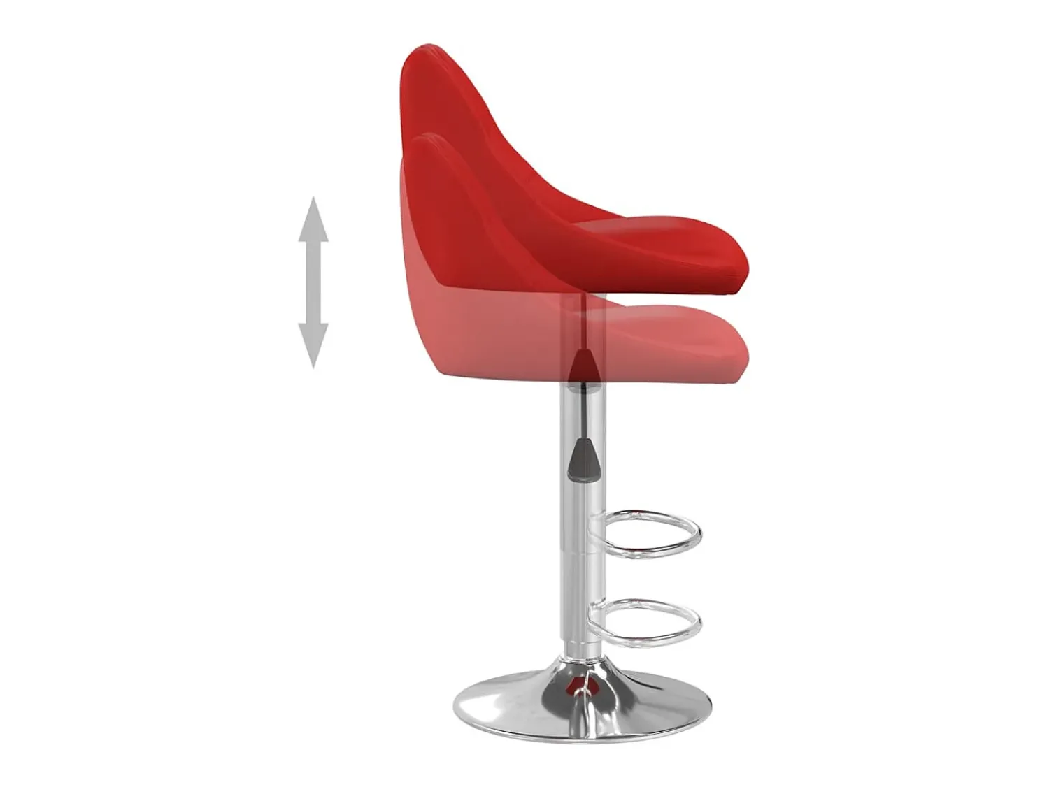 Banco|vidaxl Bancos de bar 2 pcs couro artificial tinto Vermelho