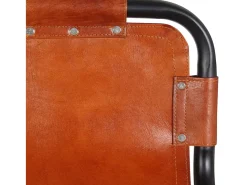 vidaxl Bancos de bar 2 pcs couro genuíno Castanho