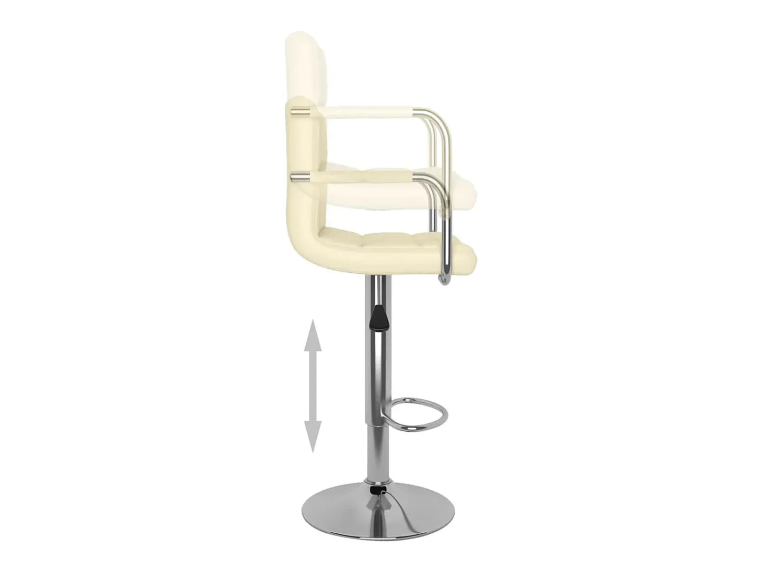 Banco*vidaxl Bancos de bar 2 pcs couro artificial cor Creme