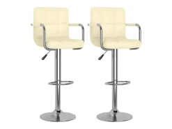 Banco*vidaxl Bancos de bar 2 pcs couro artificial cor Creme