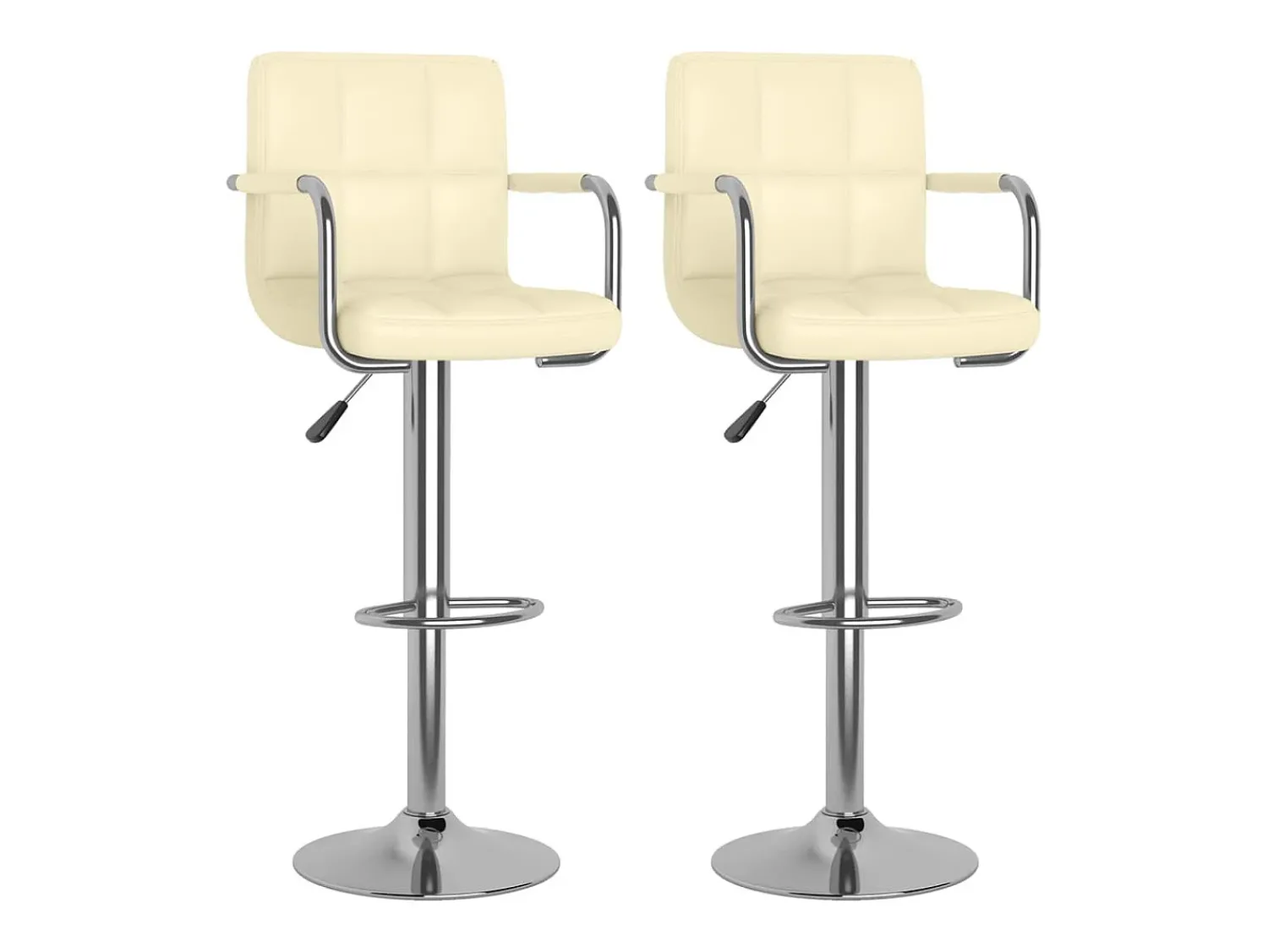Banco*vidaxl Bancos de bar 2 pcs couro artificial cor Creme