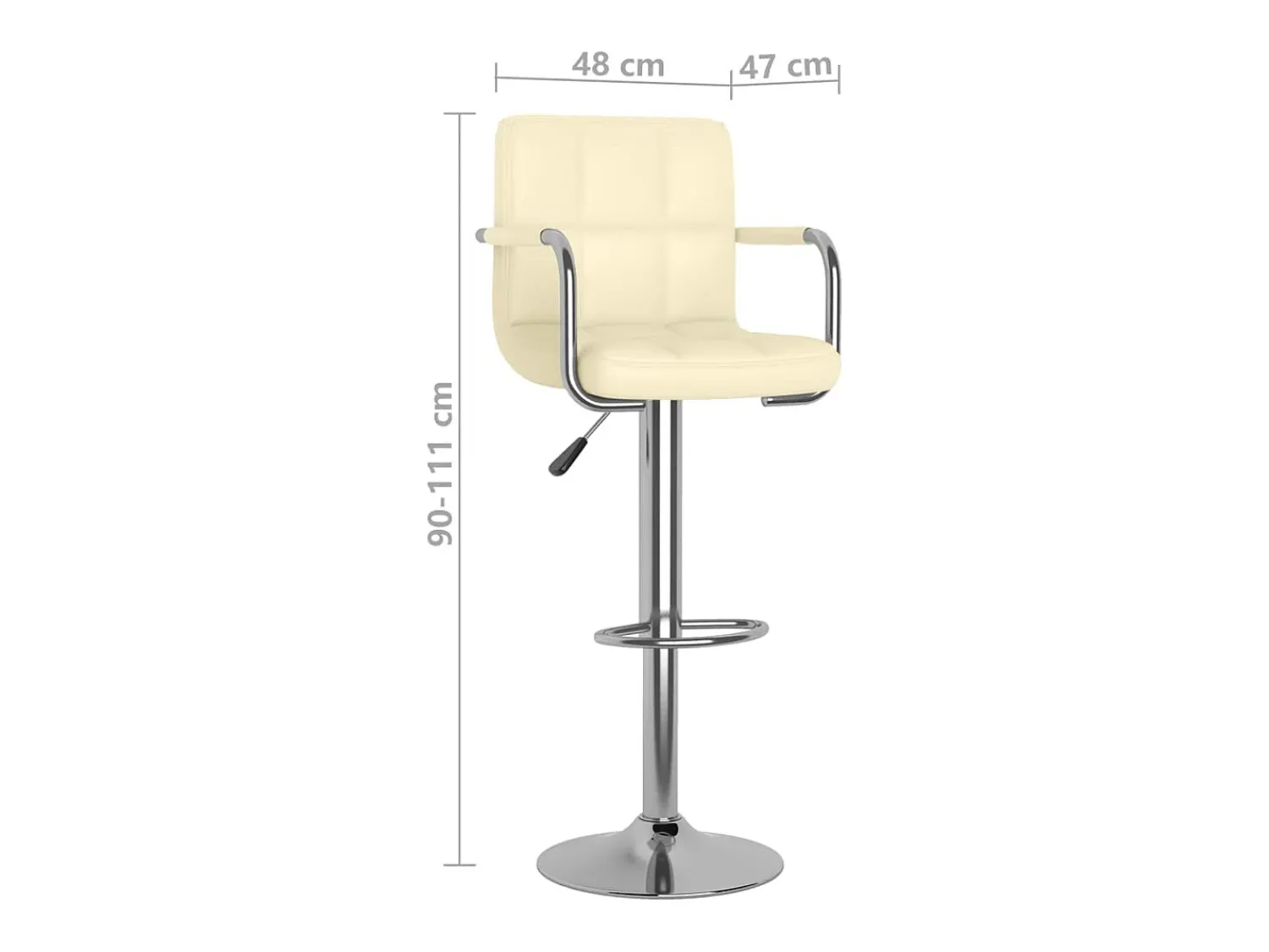 Banco*vidaxl Bancos de bar 2 pcs couro artificial cor Creme