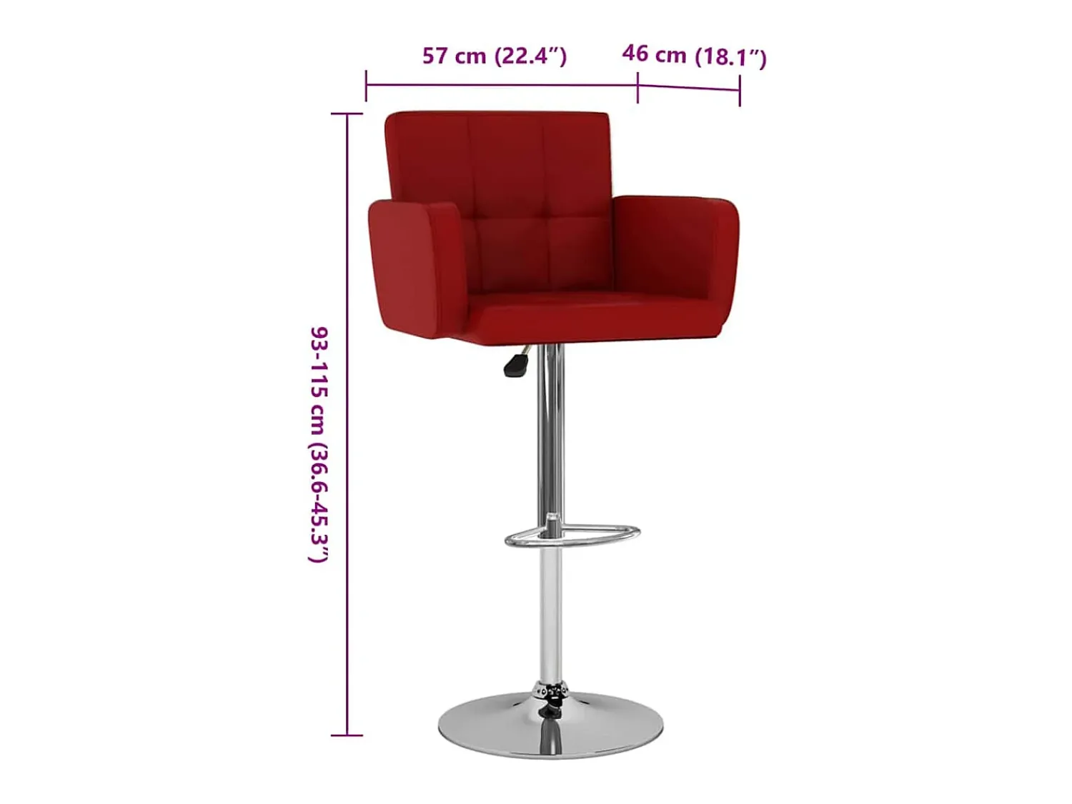 Banco|vidaxl Bancos de bar 2 pcs couro artificial tinto Vermelho