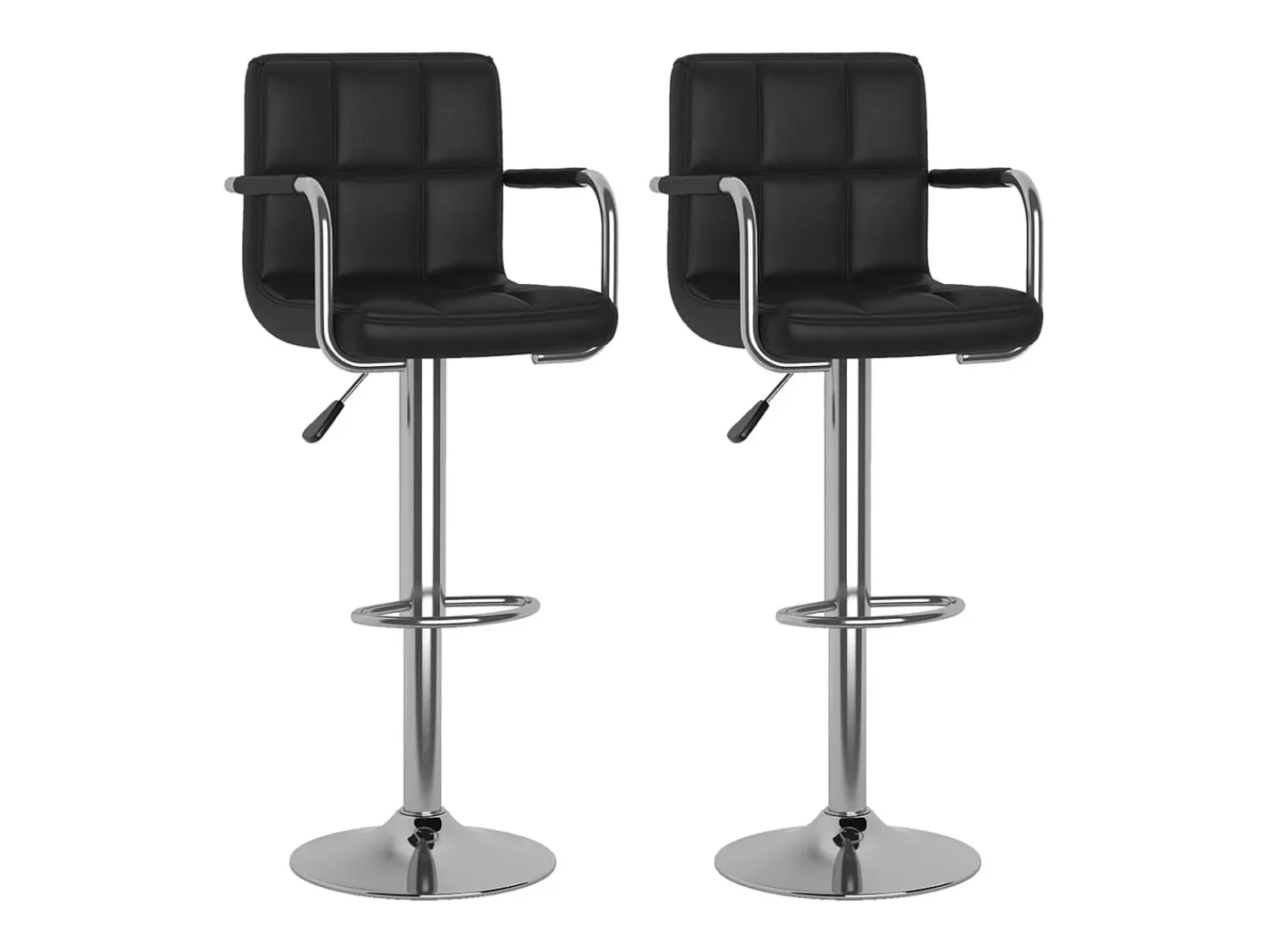 Banco*vidaxl Bancos de bar 2 pcs couro artificial Preto