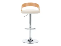 Banco*vidaxl Bancos de bar 2 pcs couro artificial e madeira curvada Creme