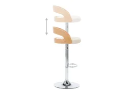 Banco*vidaxl Bancos de bar 2 pcs couro artificial e madeira curvada Creme