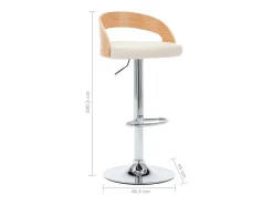 Banco*vidaxl Bancos de bar 2 pcs couro artificial e madeira curvada Creme