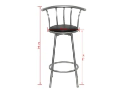 Banco* Bancos de bar 2 pcs couro artificial PT699422 Preto