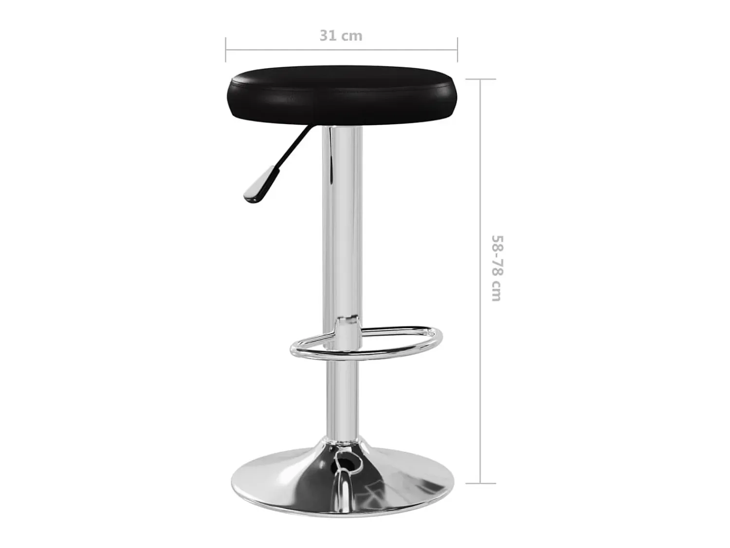 Banco|vidaxl Bancos de bar 2 pcs couro artificial Preto