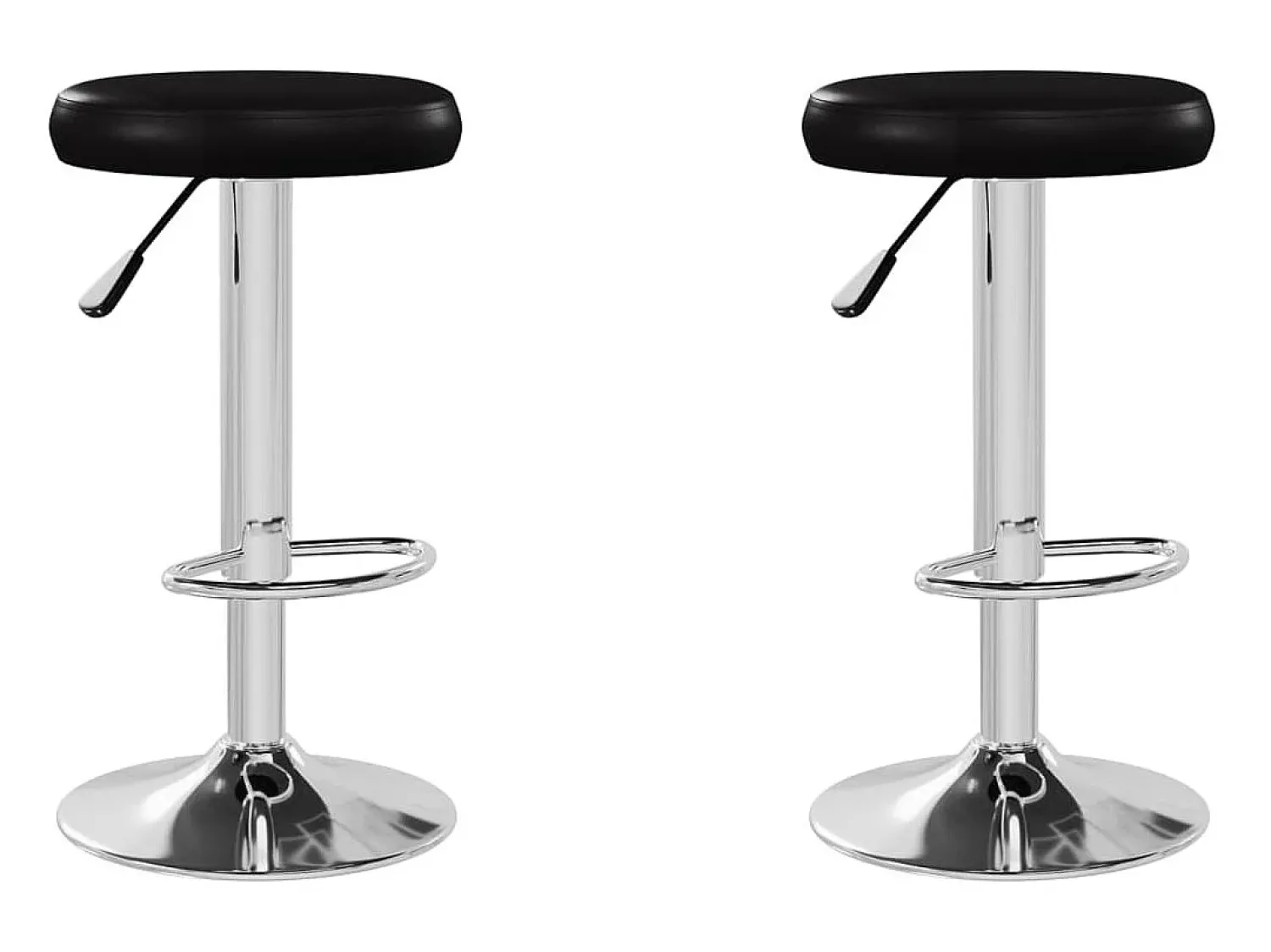 Banco|vidaxl Bancos de bar 2 pcs couro artificial Preto