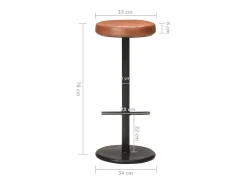 Best vidaxl Bancos de bar 2 pcs couro genuíno Castanho