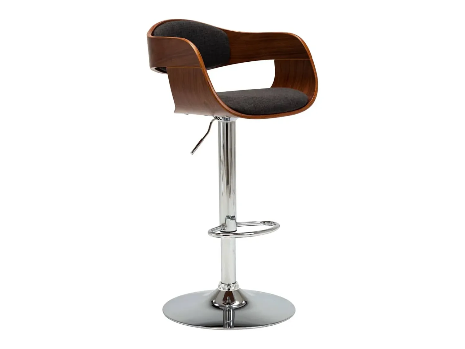 Banco* Bancos de bar 2 pcs madeira curvada e tecido PT640708 Cinzento