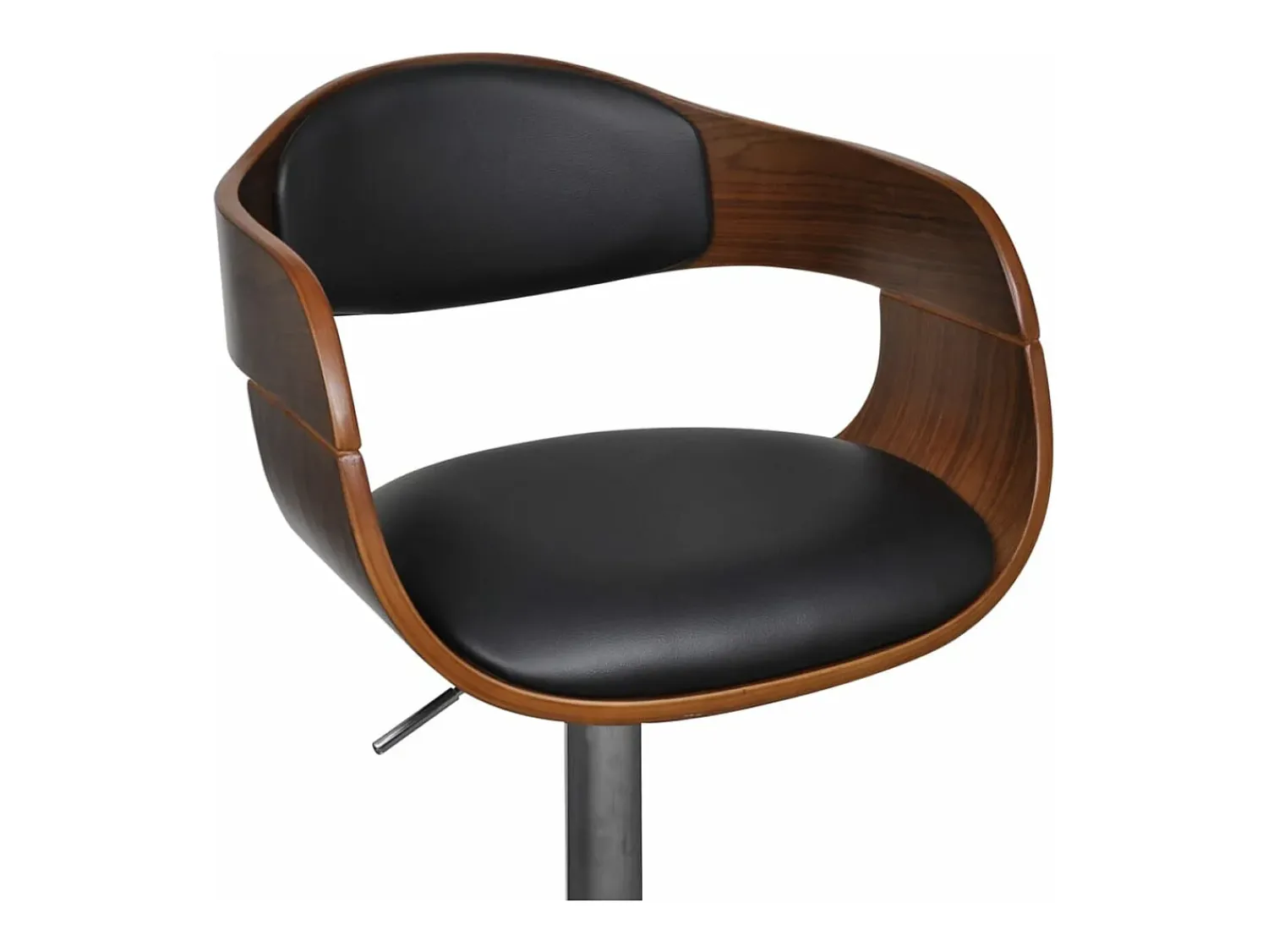 vidaxl Bancos de bar 2 pcs madeira curvada e couro artificial Preto