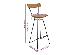 Banco|vidaxl Bancos de bar 2 pcs madeira de teca maciça Natural claro