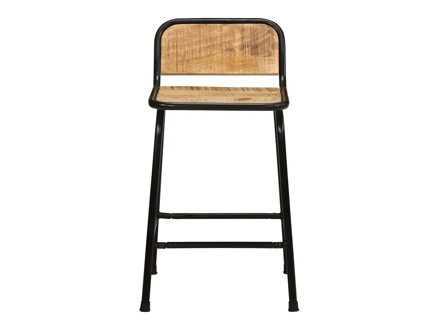 Outlet vidaxl Bancos de bar 4 pcs Madeira Maciça de Mangueira Rústica Natural claro