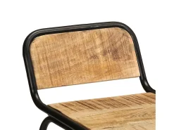 Outlet vidaxl Bancos de bar 4 pcs Madeira Maciça de Mangueira Rústica Natural claro
