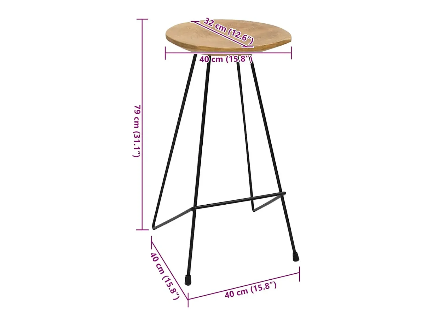 Hot vidaxl Bancos de bar 2 pcs madeira de teca maciça Natural claro