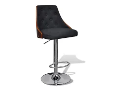 Clearance vidaxl Bancos de bar 2 pcs madeira curvada e tecido Cinzento