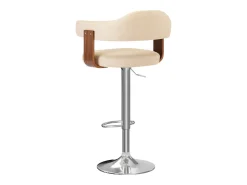 Banco*vidaxl Bancos de bar 2 pcs madeira curvada e couro artificial Creme