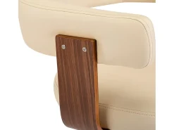 Banco*vidaxl Bancos de bar 2 pcs madeira curvada e couro artificial Creme