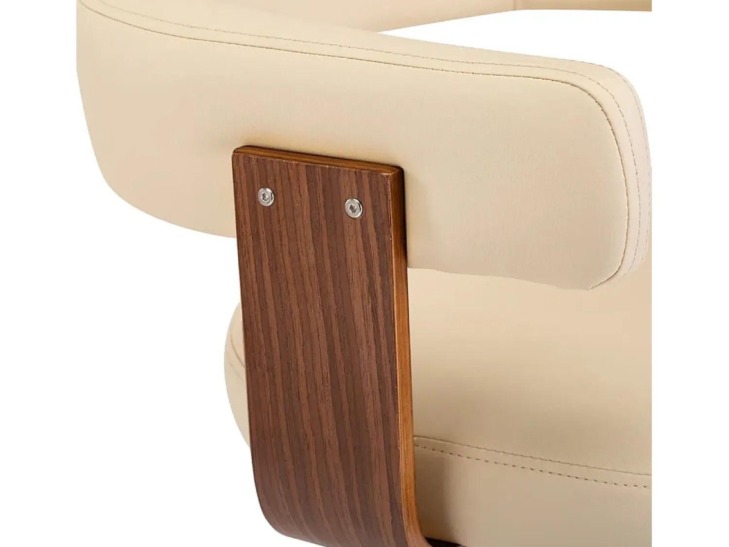 Banco*vidaxl Bancos de bar 2 pcs madeira curvada e couro artificial Creme